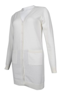 CAR040 Customized V-neck Women's Open Chest Jacket Medium Long 100% Cotton Cool Jacket Supplier